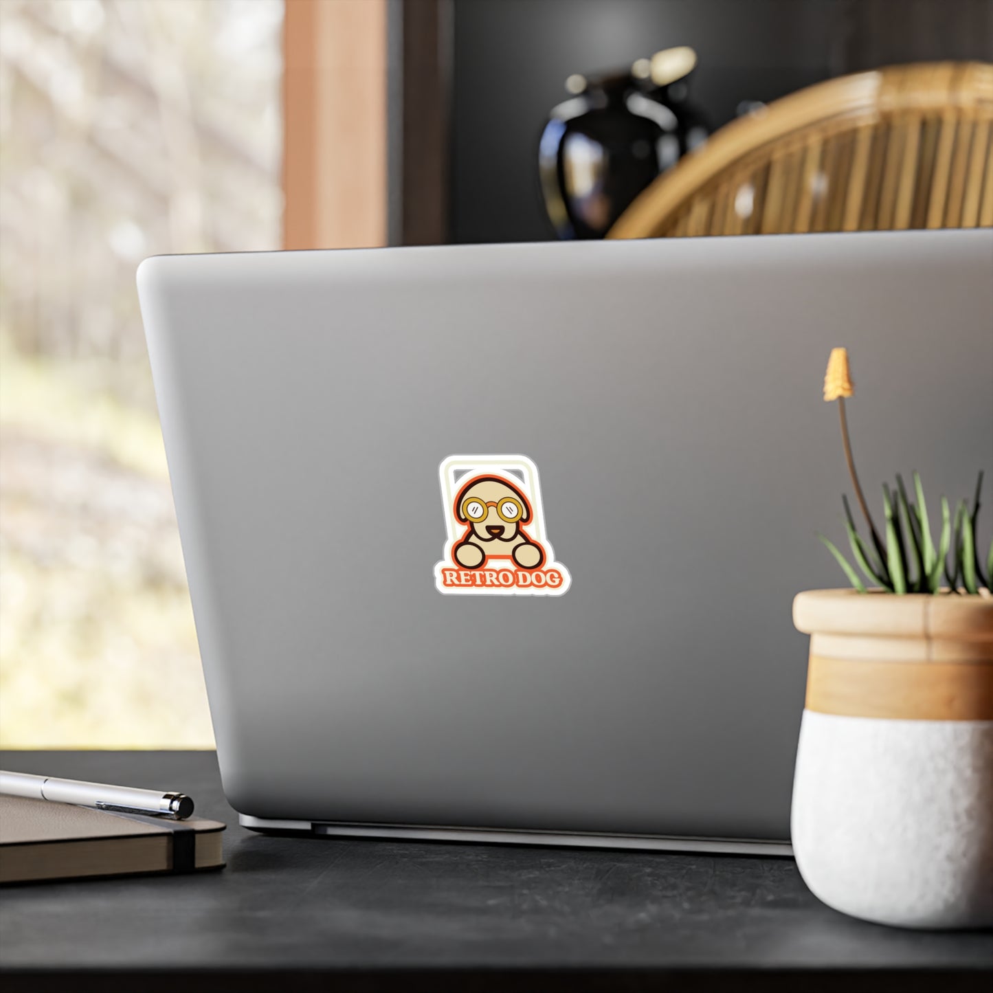 Retro Dog Vinyl Decal — Cool Art Kiss-Cut Sticker