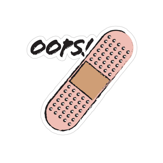 Funny Band-Aid Outdoor Sticker, Humorous Car Decal, Laptop Sticker, Gift for Friends, Fun Home Decor, Oops Theme