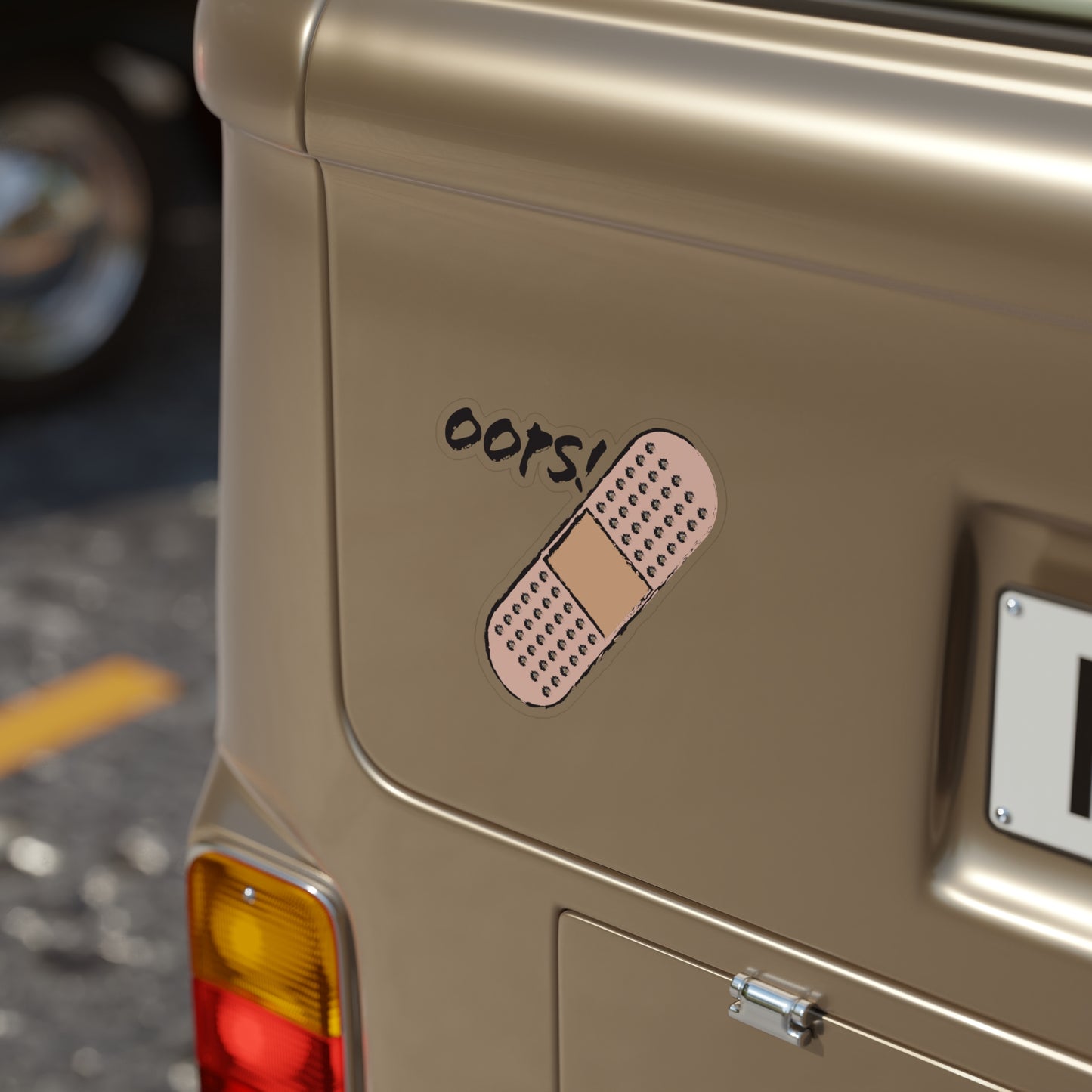 Funny Band-Aid Outdoor Sticker, Humorous Car Decal, Laptop Sticker, Gift for Friends, Fun Home Decor, Oops Theme