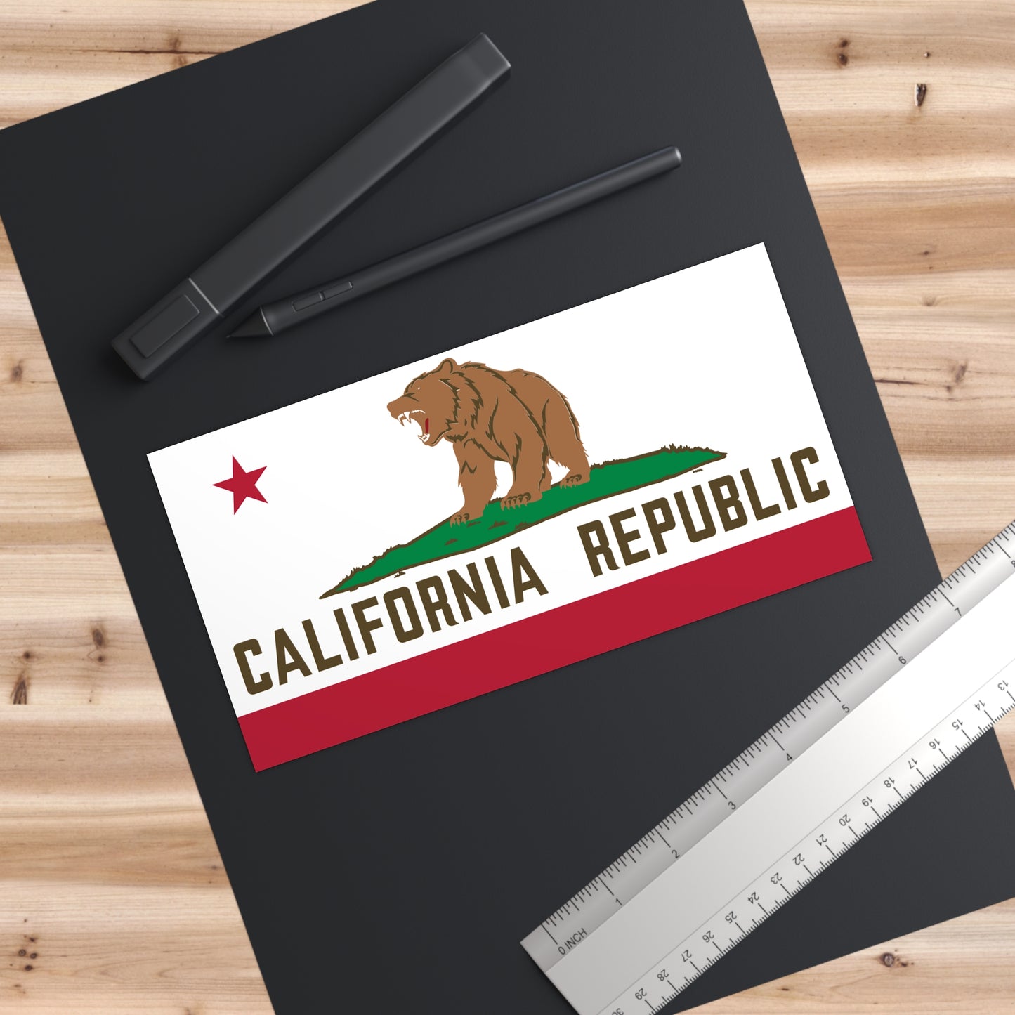 California Flag Angry Bear Bumper Stickers - Car Decals, Motivational Stickers, Unique Gifts, Home Decor, Gifts for Californians